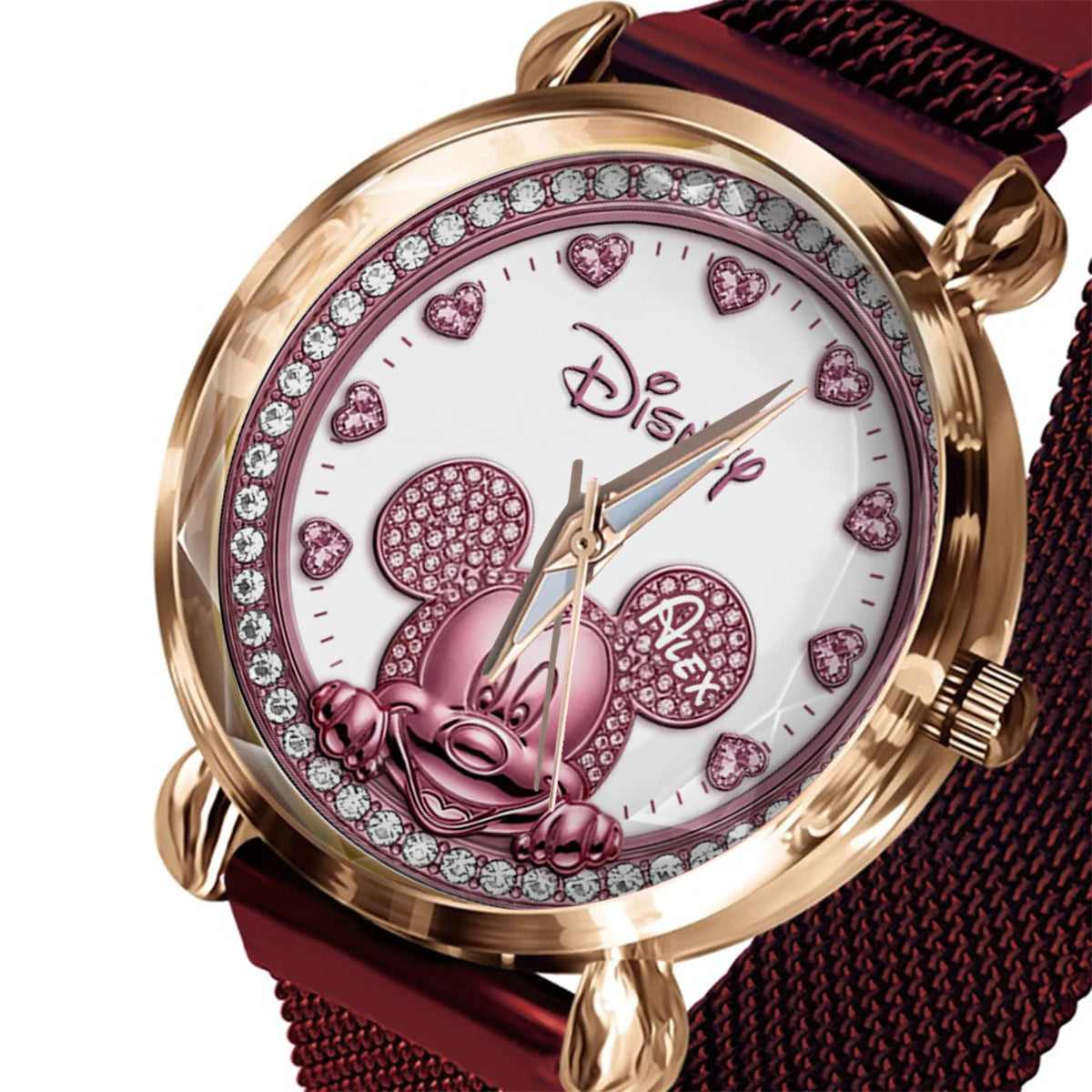Peeking Mouse Ears - Personalized Mouse Women Hand Watch