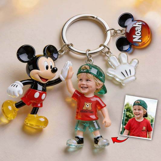 Friends Custom From Photo - Personalized Mouse Keychain With Charms