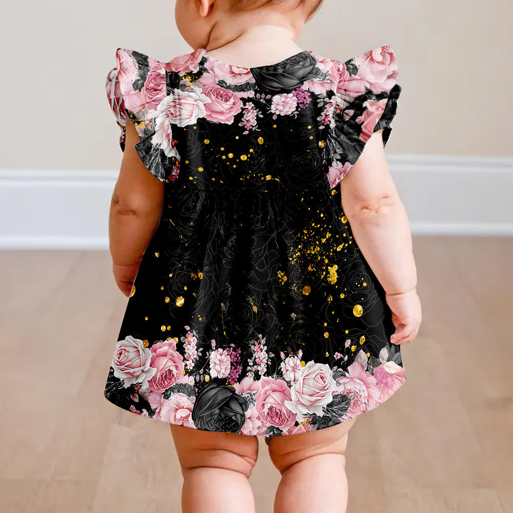 Believe In Magic - Personalized Mouse Kid Ruffle Sleeve Dress