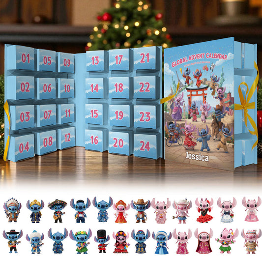 Global Advent Calendar, Traditional Costumes - Personalized Ohana Folded Advent Calendar With Ornaments