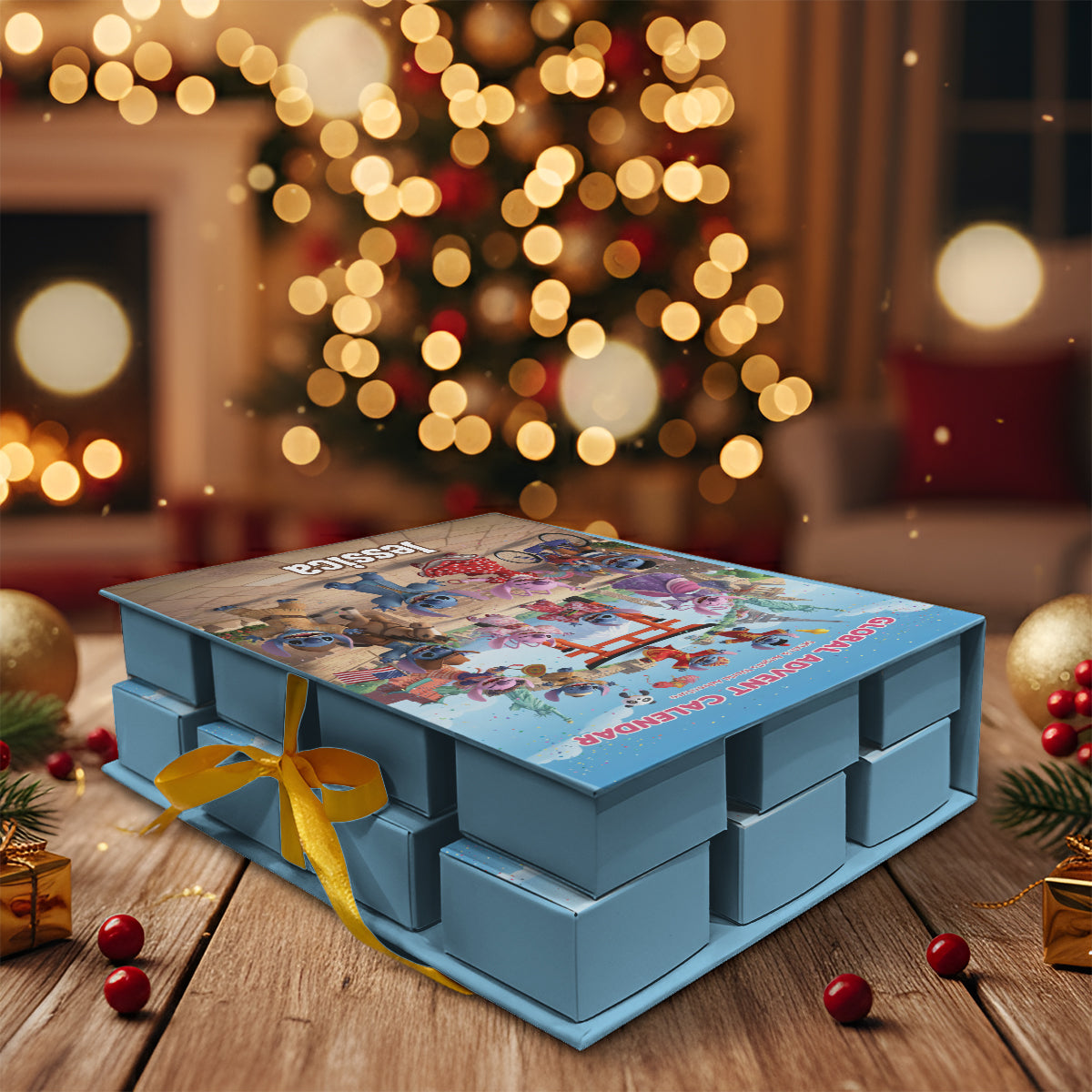 Global Advent Calendar, Traditional Costumes - Personalized Ohana Folded Advent Calendar With Ornaments