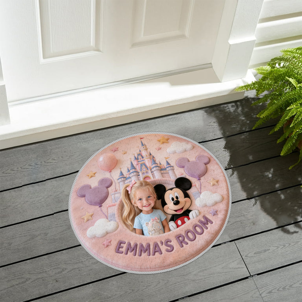 Any Photo Magical Friends - Personalized Mouse Non-Slip Tufted Rug