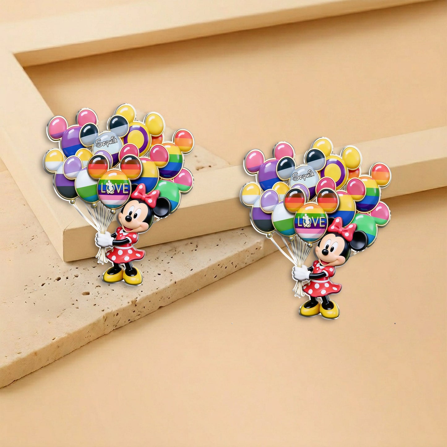 Love Is Love - Personalized LGBT Support 3D Embossed Enamel Pin