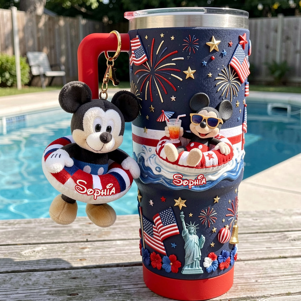 250th Anniversary - Personalized Mouse Tumbler With Plush Charm