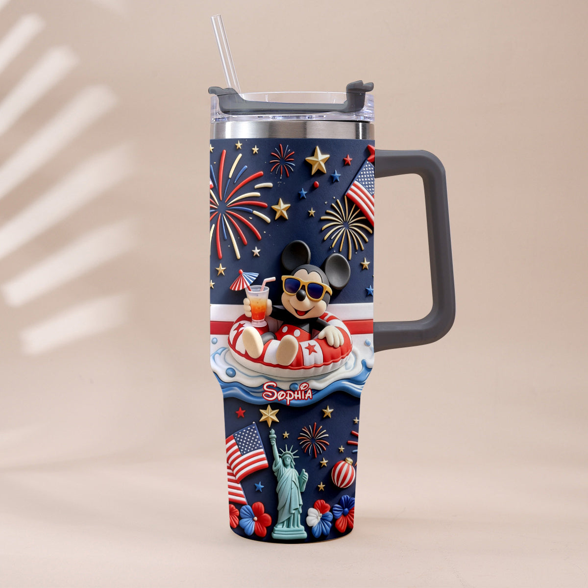 250th Anniversary - Personalized Mouse Tumbler With Plush Charm
