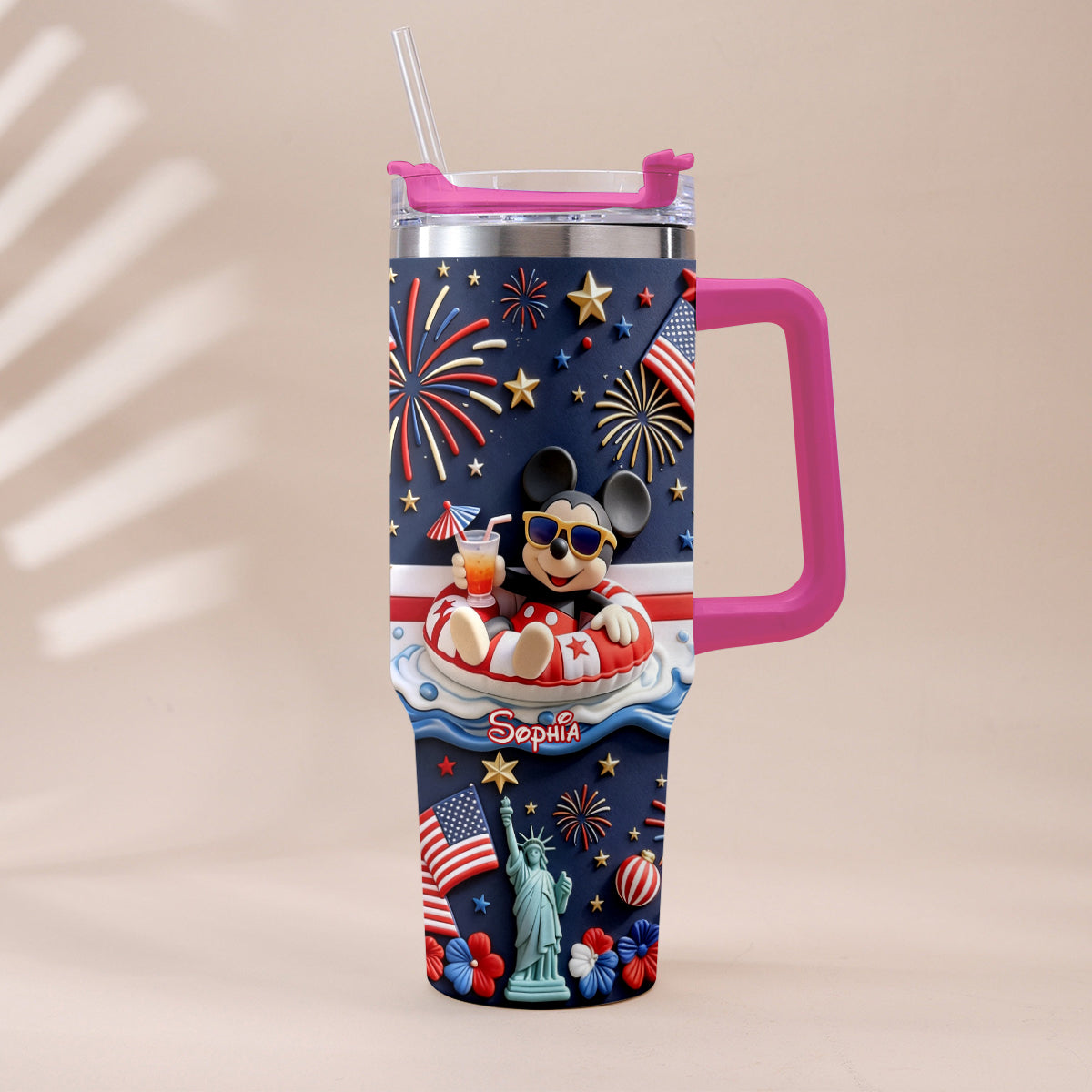 250th Anniversary - Personalized Mouse Tumbler With Plush Charm