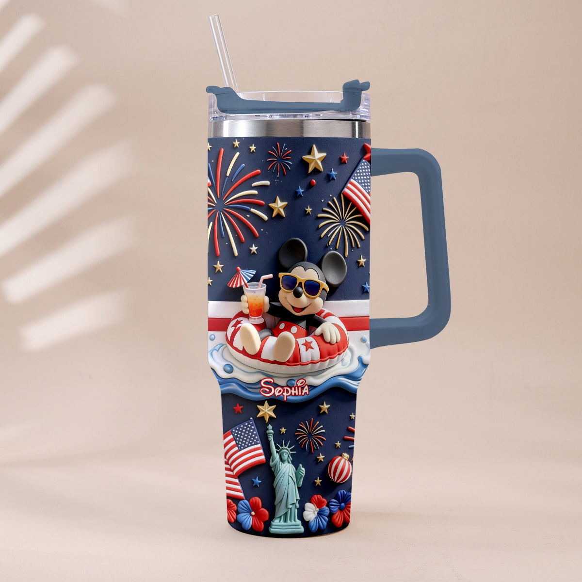 250th Anniversary - Personalized Mouse Tumbler With Plush Charm