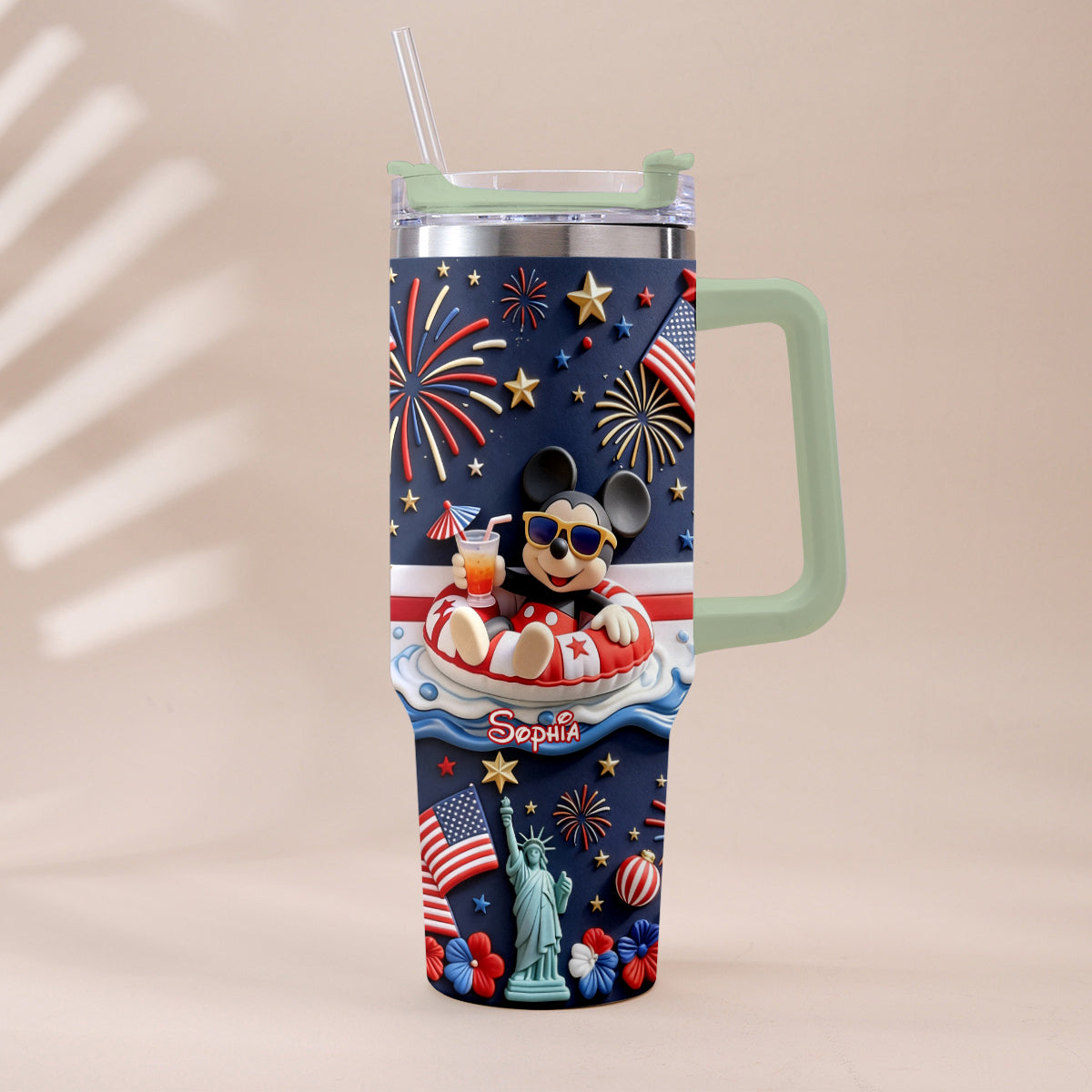 250th Anniversary - Personalized Mouse Tumbler With Plush Charm
