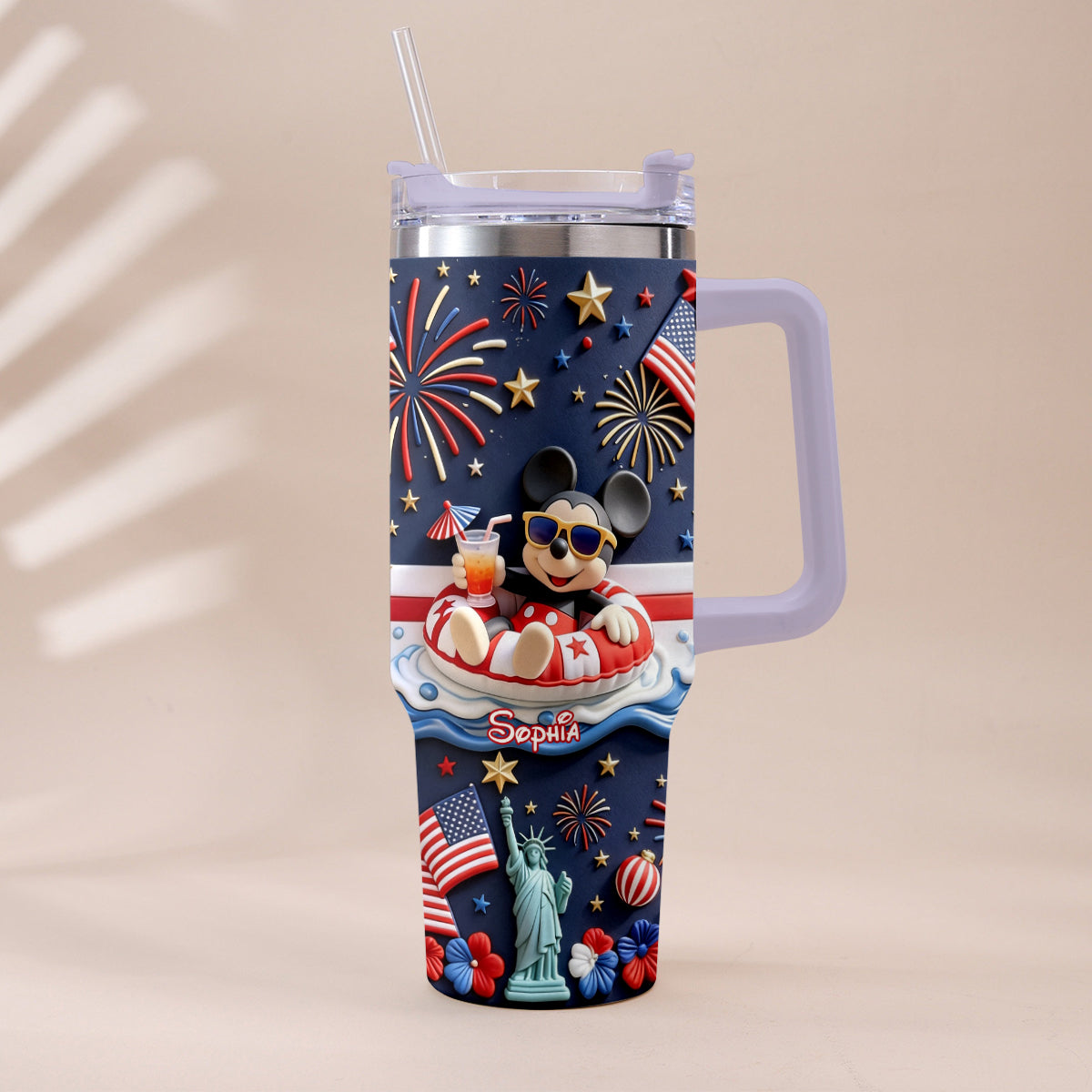 250th Anniversary - Personalized Mouse Tumbler With Plush Charm