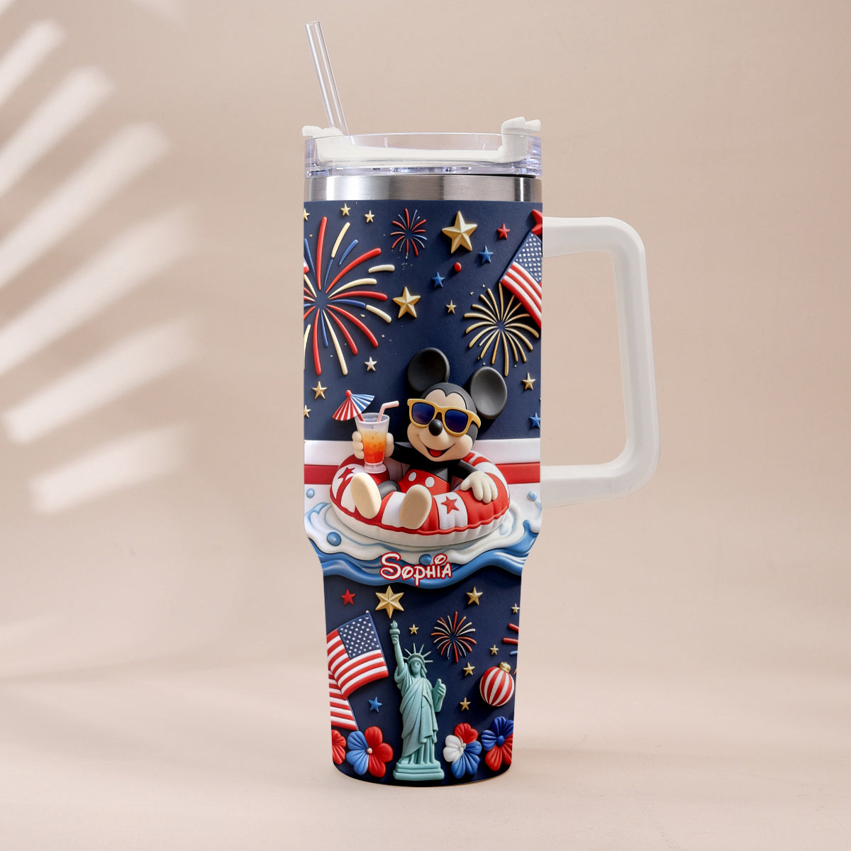 250th Anniversary - Personalized Mouse Tumbler With Plush Charm
