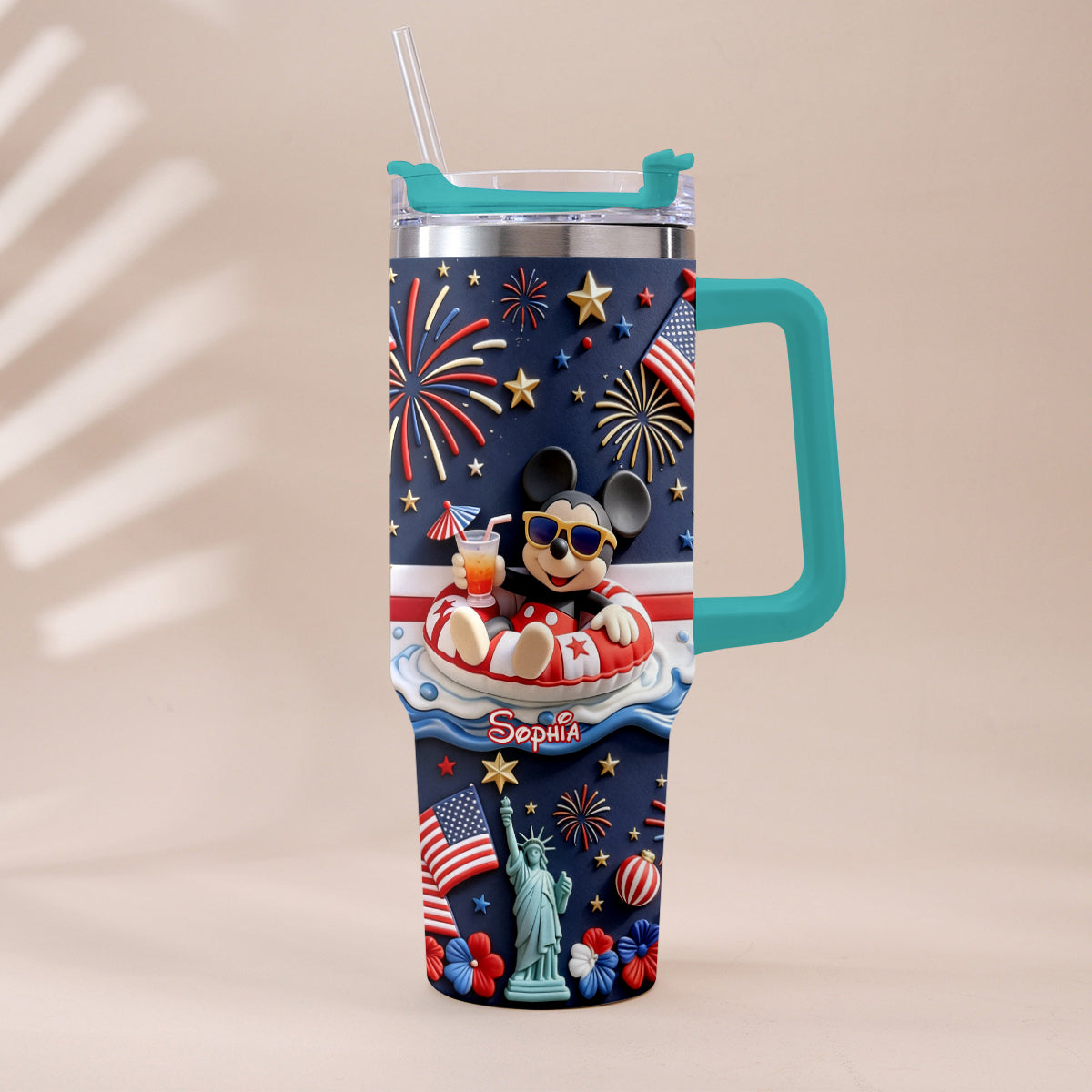 250th Anniversary - Personalized Mouse Tumbler With Plush Charm