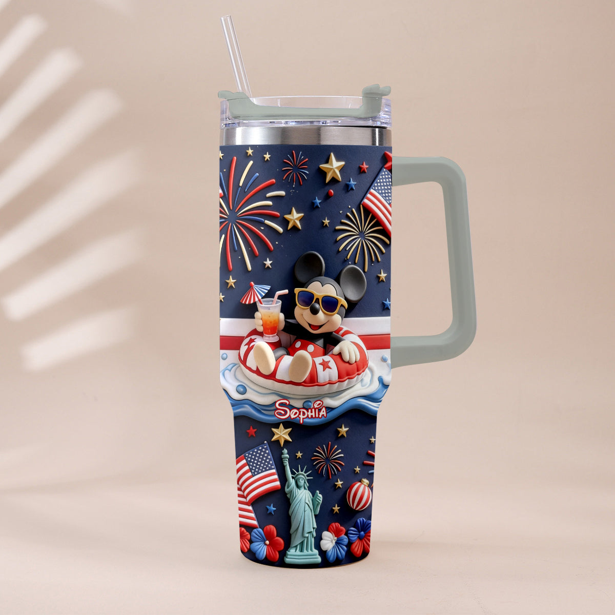 250th Anniversary - Personalized Mouse Tumbler With Plush Charm