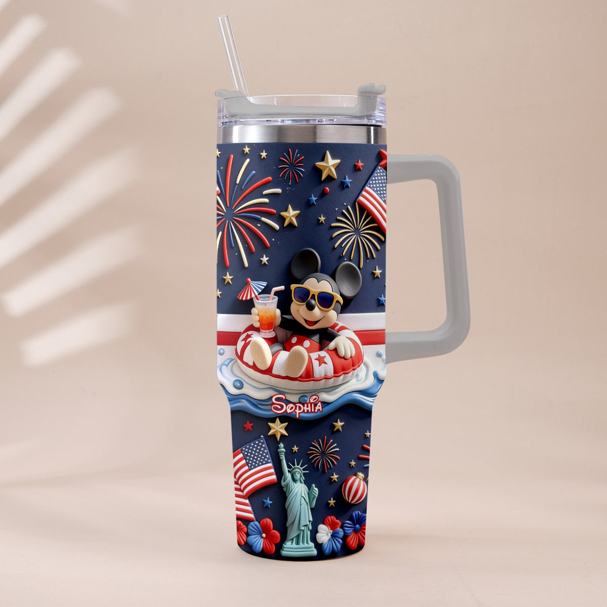 250th Anniversary - Personalized Mouse Tumbler With Plush Charm