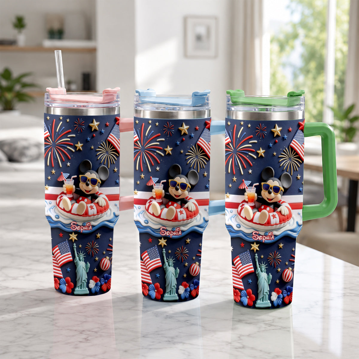 250th Anniversary - Personalized Mouse Tumbler With Plush Charm