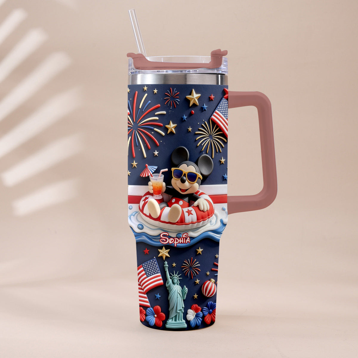 250th Anniversary - Personalized Mouse Tumbler With Plush Charm