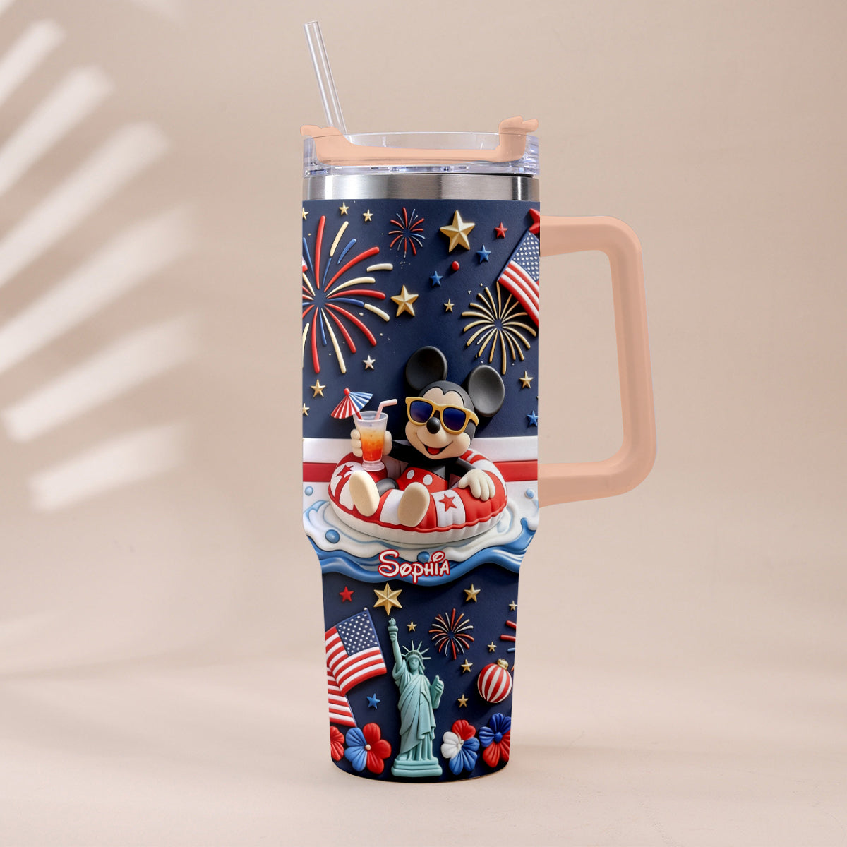 250th Anniversary - Personalized Mouse Tumbler With Plush Charm