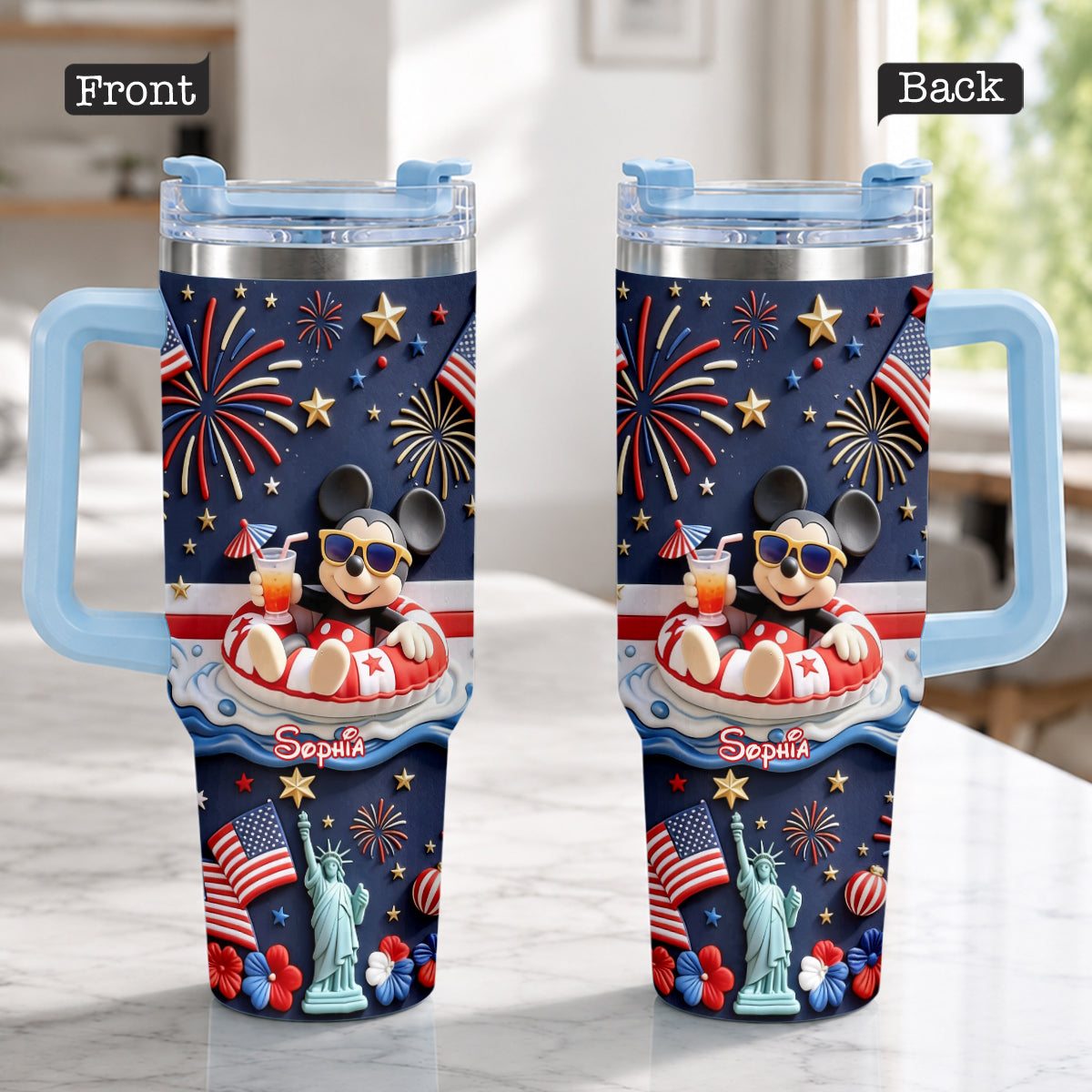 250th Anniversary - Personalized Mouse Tumbler With Plush Charm