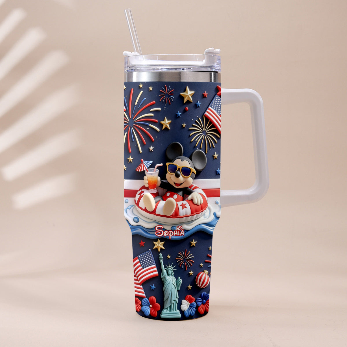 250th Anniversary - Personalized Mouse Tumbler With Plush Charm