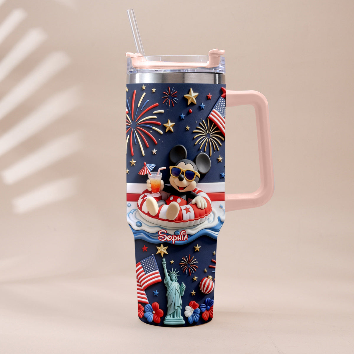 250th Anniversary - Personalized Mouse Tumbler With Plush Charm