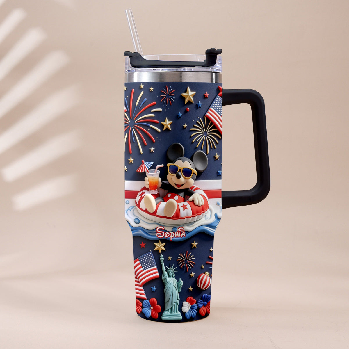 250th Anniversary - Personalized Mouse Tumbler With Plush Charm