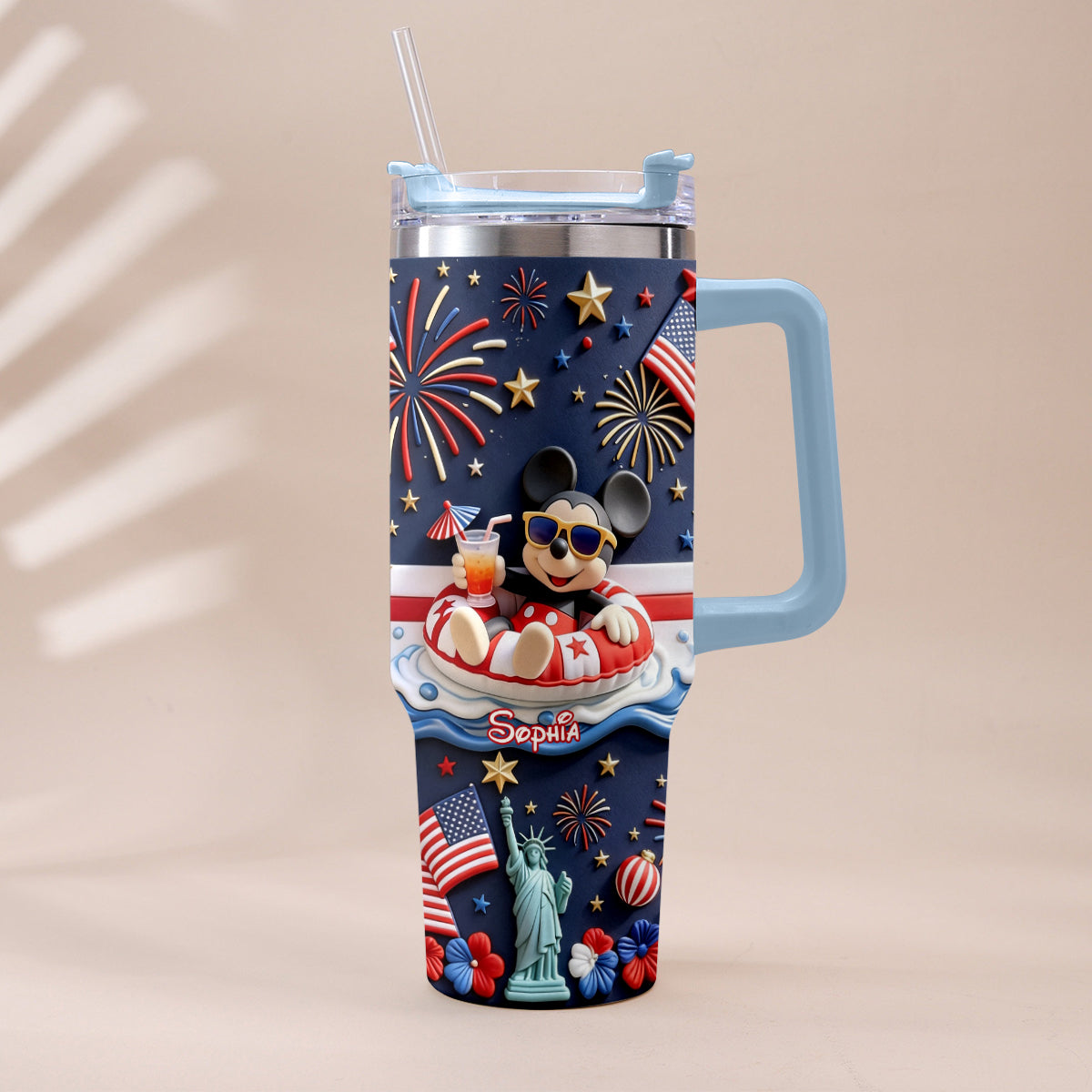 250th Anniversary - Personalized Mouse Tumbler With Plush Charm