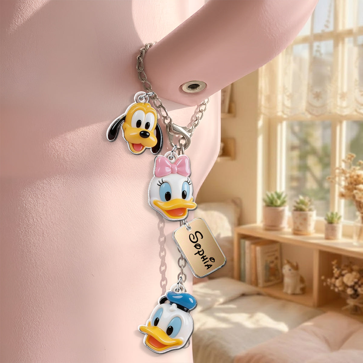 Magical Castle Friends Leather Phone Case & Charm Set - Personalized Mouse Dangling Charms