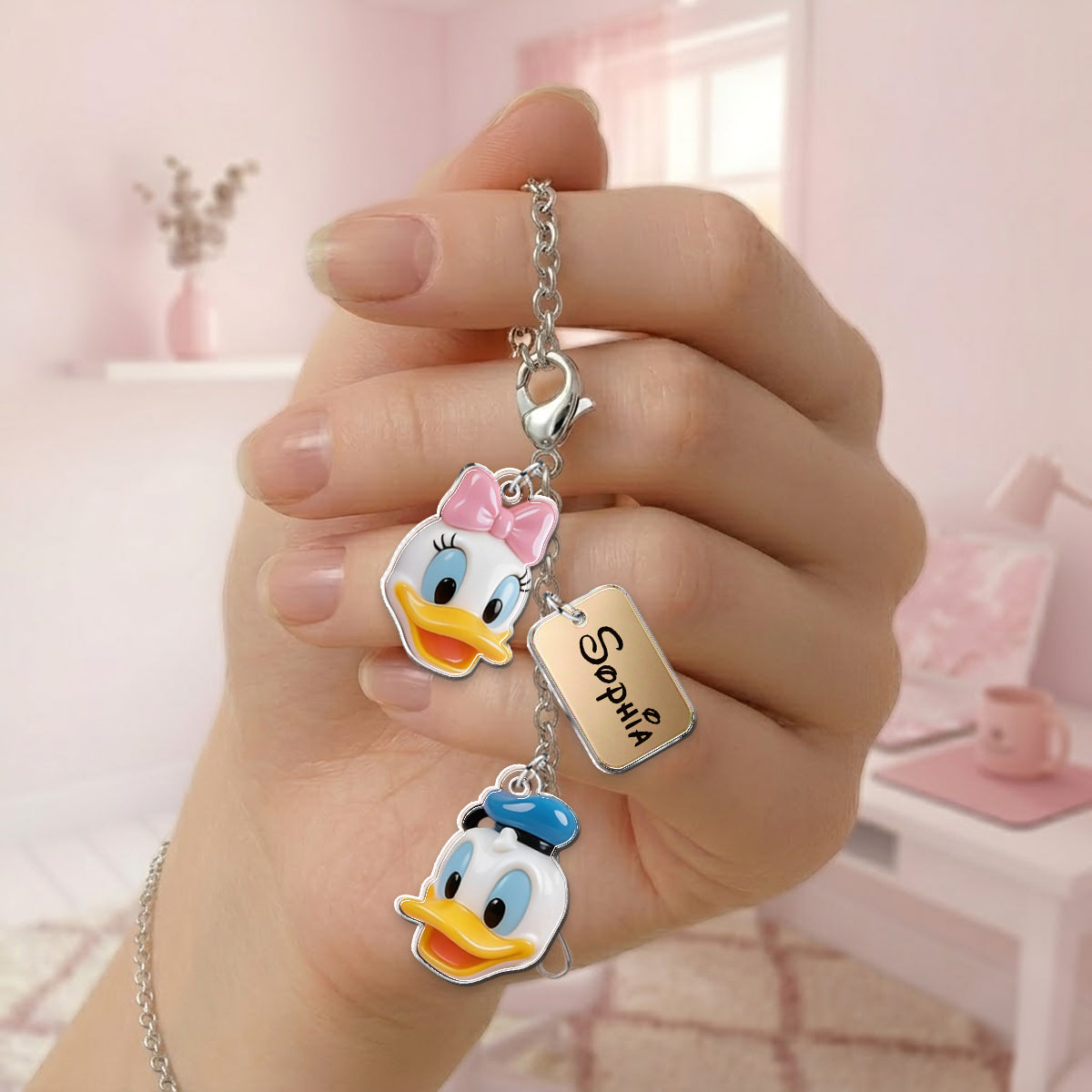 Magical Castle Friends Leather Phone Case & Charm Set - Personalized Mouse Dangling Charms