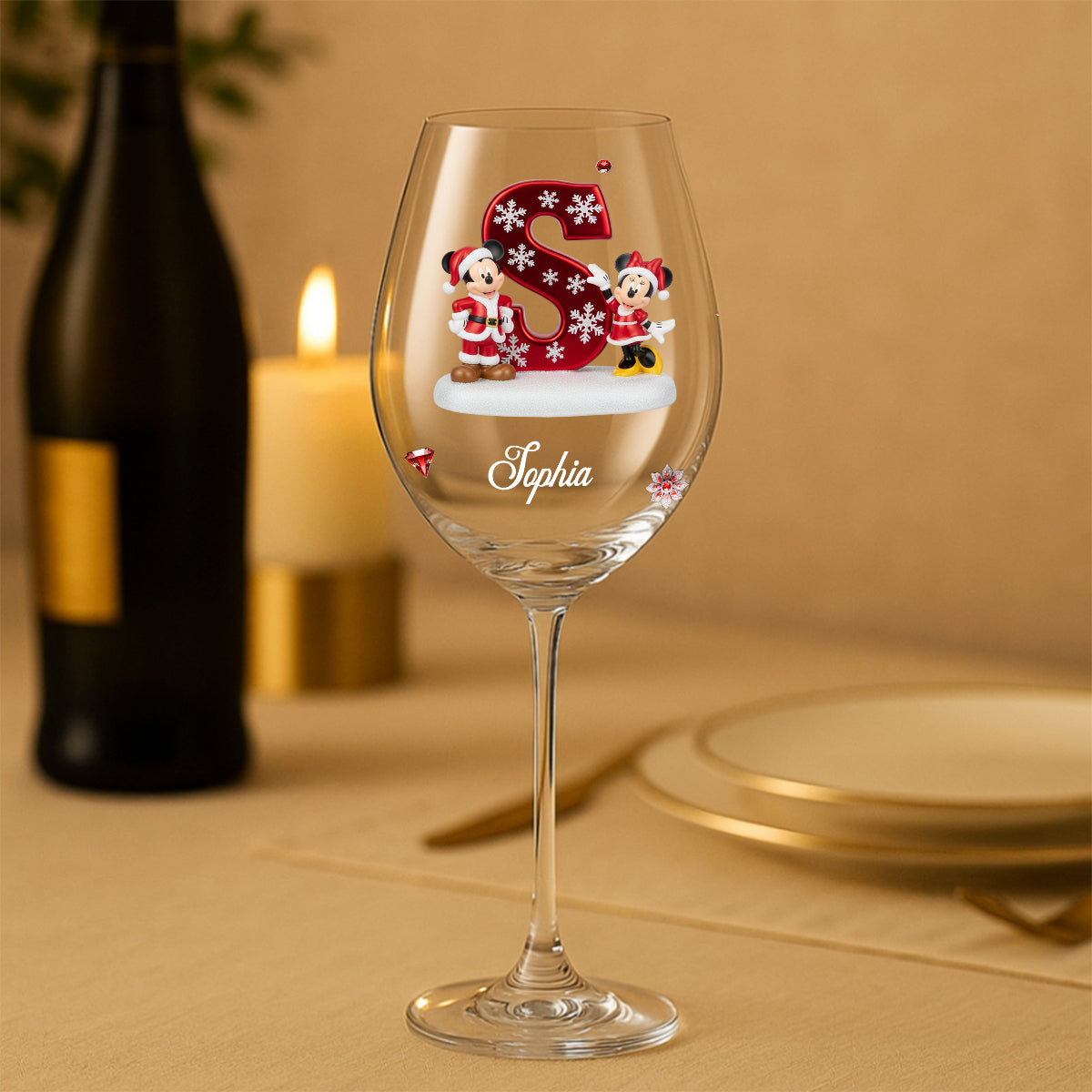Magic Family - Personalized Mouse Wine Glass With Long Stem
