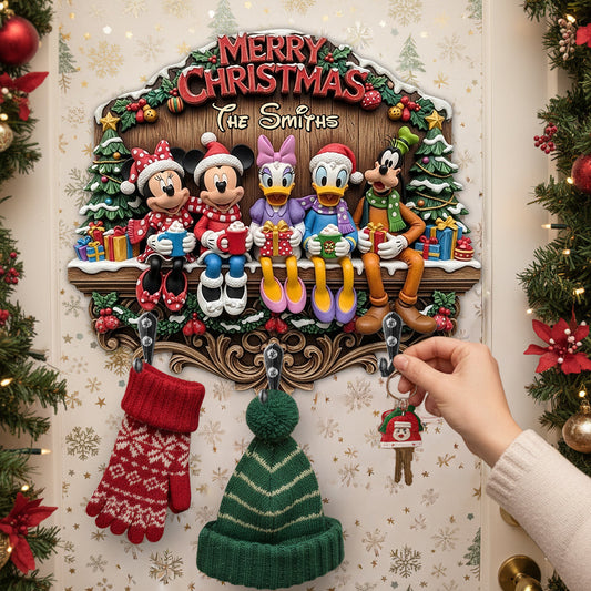 Merry Christmas - Personalized Mouse Custom Shaped Hanging Rack