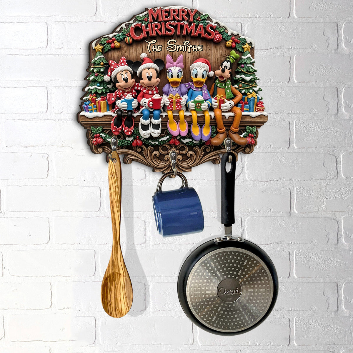 Merry Christmas - Personalized Mouse Custom Shaped Hanging Rack