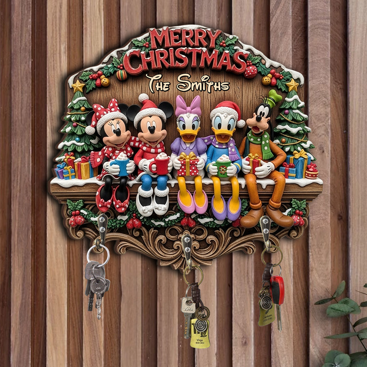 Merry Christmas - Personalized Mouse Custom Shaped Hanging Rack