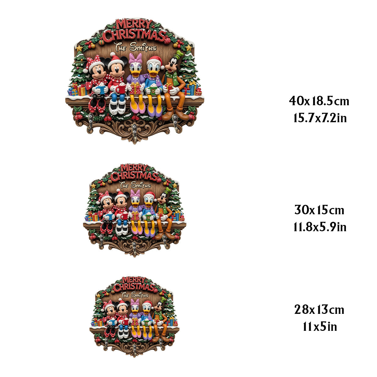 Merry Christmas - Personalized Mouse Custom Shaped Hanging Rack