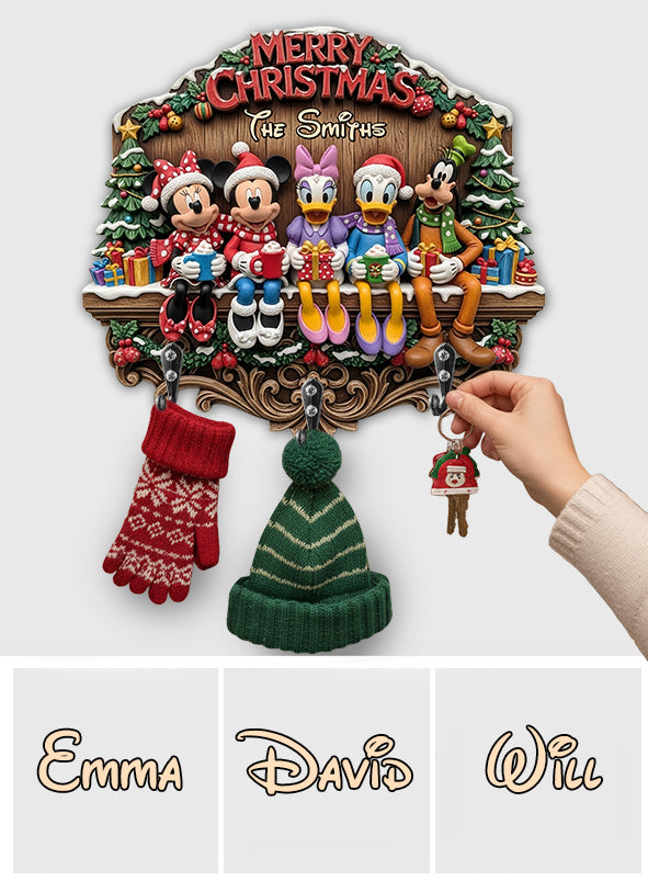 Merry Christmas - Personalized Mouse Custom Shaped Hanging Rack