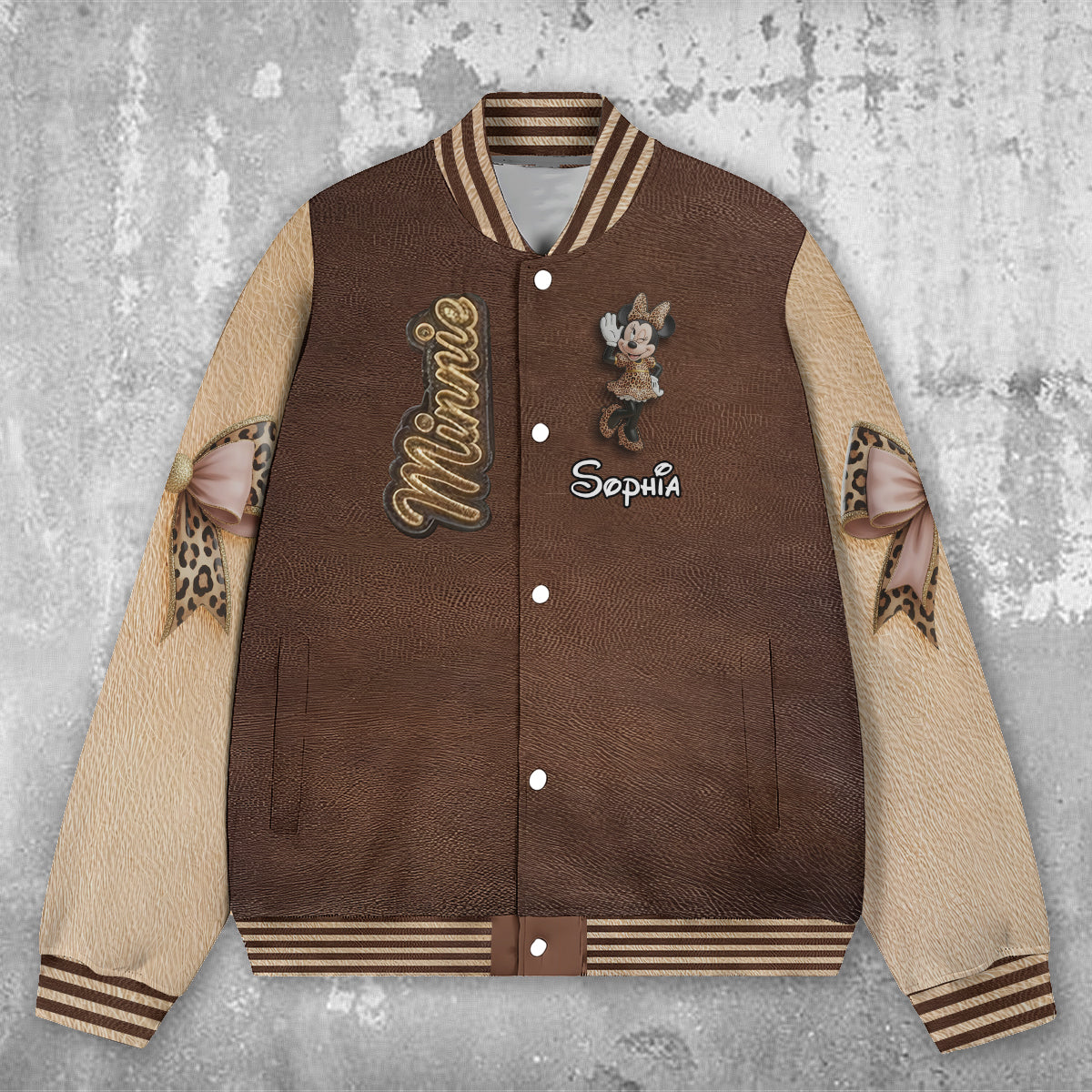 Leopard Girl - Personalized Mouse Varsity Jacket