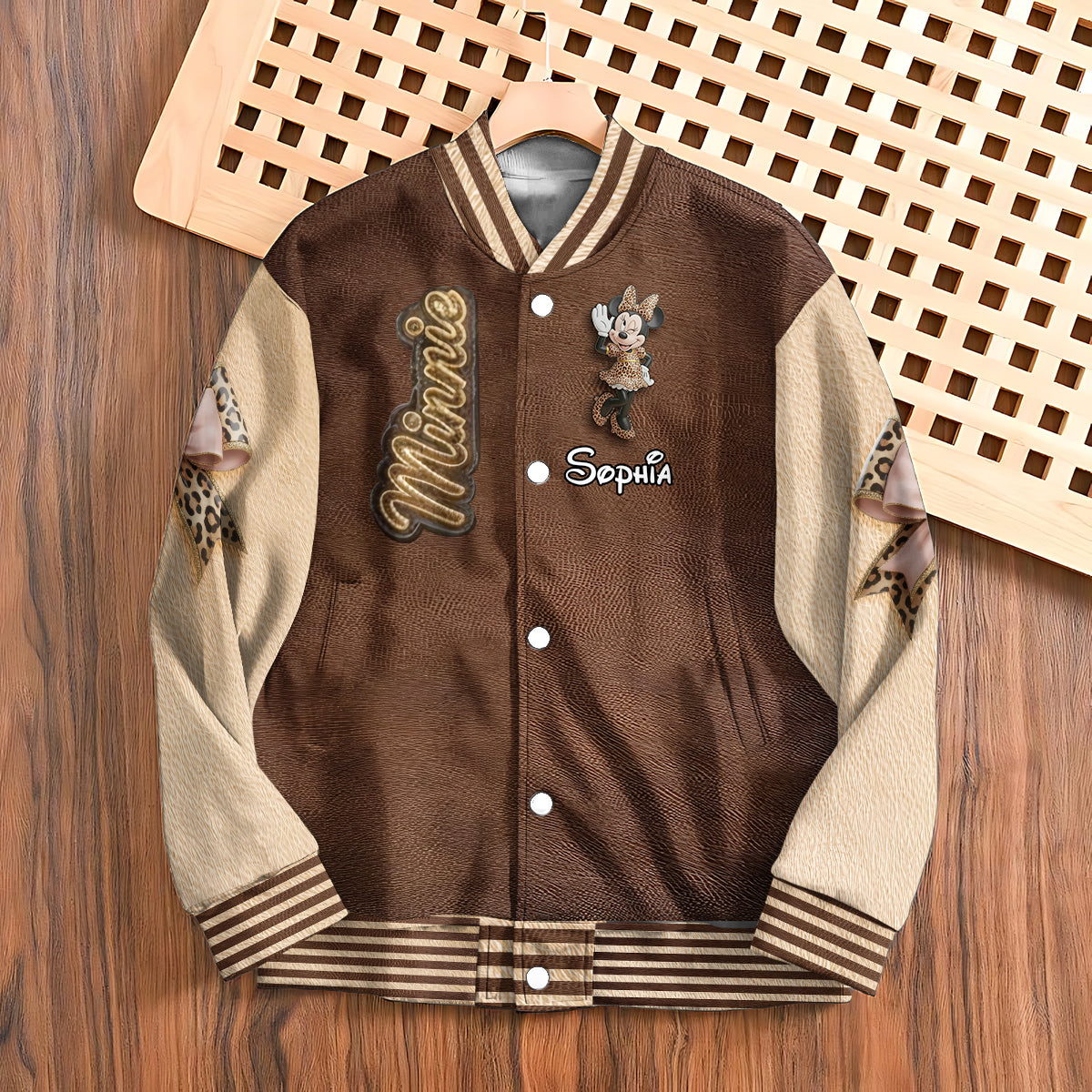 Leopard Girl - Personalized Mouse Varsity Jacket
