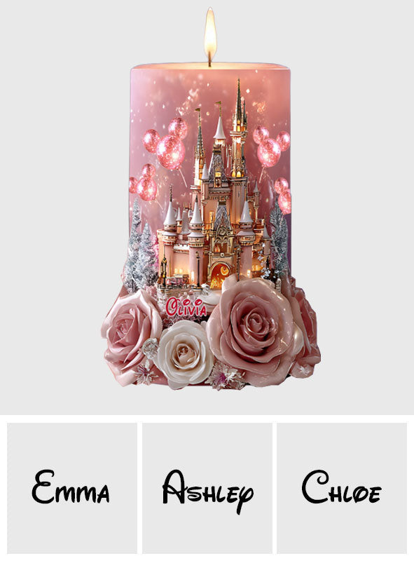 Glowing Magical Castle - Personalized Mouse Flameless Candle