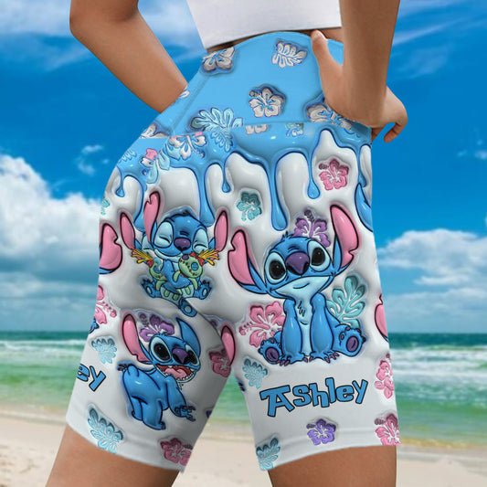 Blue Ohana - Personalized Ohana High-Waisted Biker Shorts