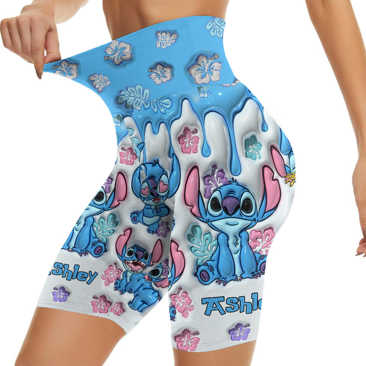 Blue Ohana - Personalized Ohana High-Waisted Biker Shorts
