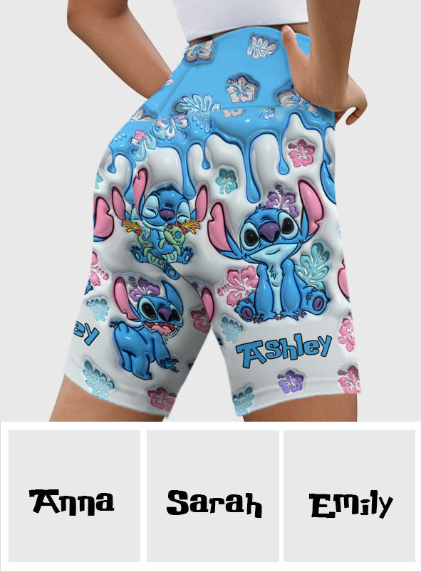 Blue Ohana - Personalized Ohana High-Waisted Biker Shorts