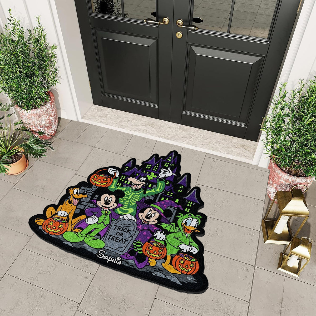 Not-So-Scary Halloween Party - Personalized Mouse Non-Slip Tufted Rug