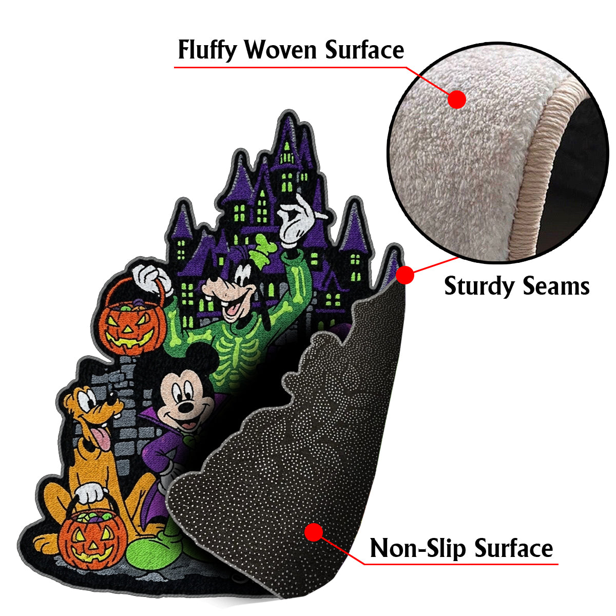 Not-So-Scary Halloween Party - Personalized Mouse Non-Slip Tufted Rug