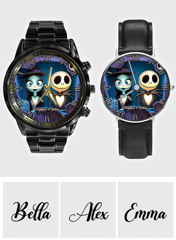 Nighttime Fantasy Couple Custom Name - Personalized Nightmare Hand Watch