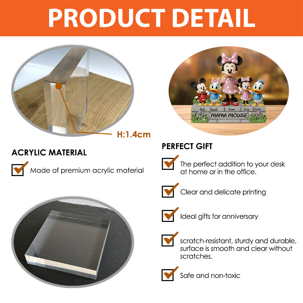 Magical Mom/ Grandma - Personalized Mouse Custom Shaped Acrylic Plaque