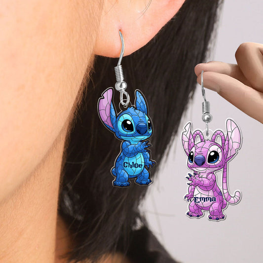 Blue Ohana - Personalized Ohana Earrings