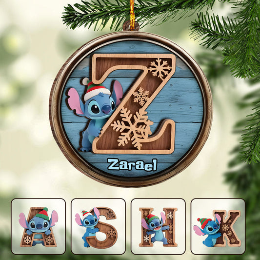 Ohana Means Family - Personalized Ohana 2 Layered Wooden Ornament