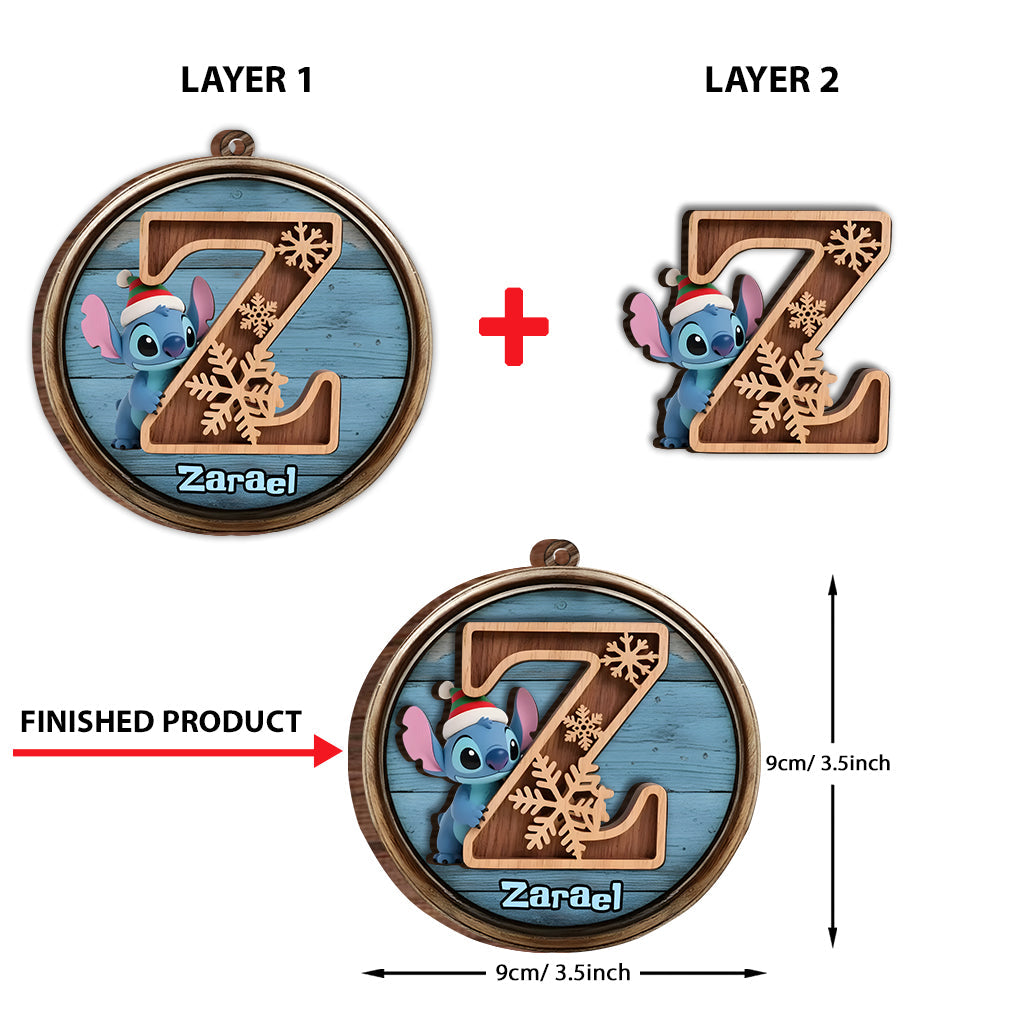 Ohana Means Family - Personalized Ohana 2 Layered Wooden Ornament