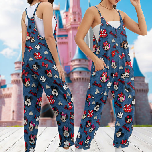 Dream Magic Custom Name - Personalized Mouse Loose-Fit Overalls/ Rompers