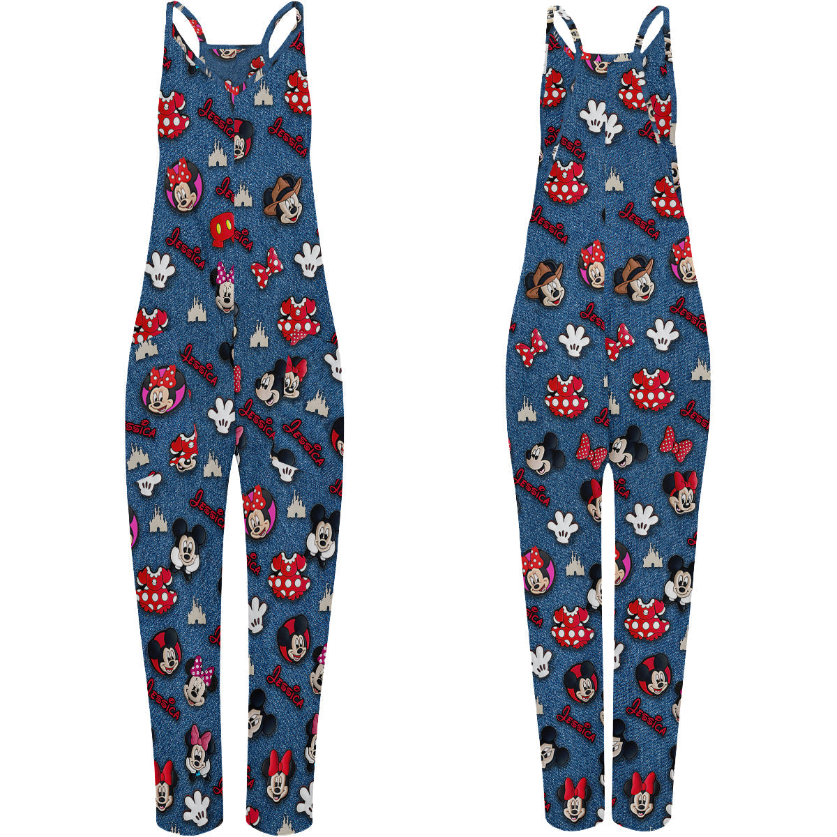 Dream Magic Custom Name - Personalized Mouse Loose-Fit Overalls/ Rompers