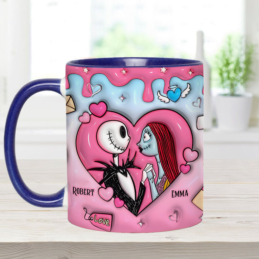 Couple Nightmare Heart - Personalized Nightmare Accent Mug