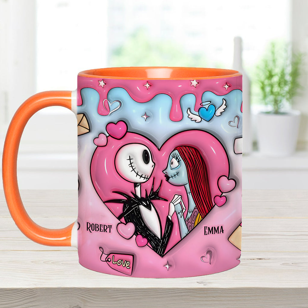 Couple Nightmare Heart - Personalized Nightmare Accent Mug